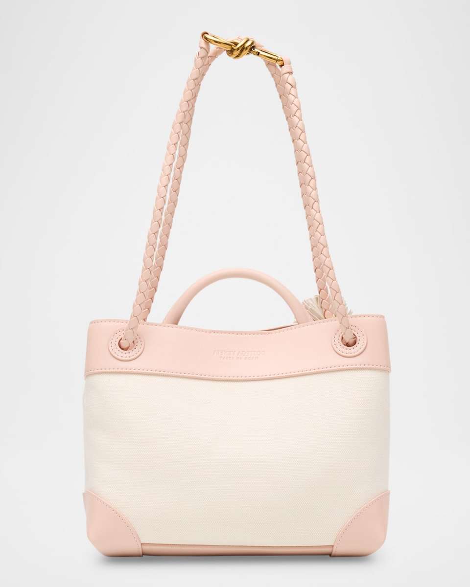 Andiamo Canvas and Nappa Small Top-Handle Bag